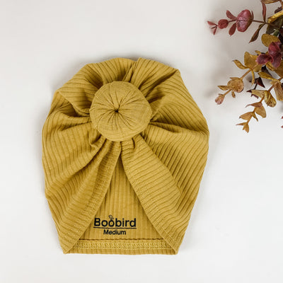 Mustard Ribbed Turban - Boobird