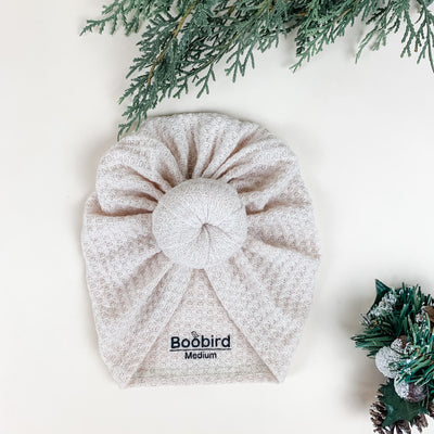 Ivory Waffle Turban - Boobird